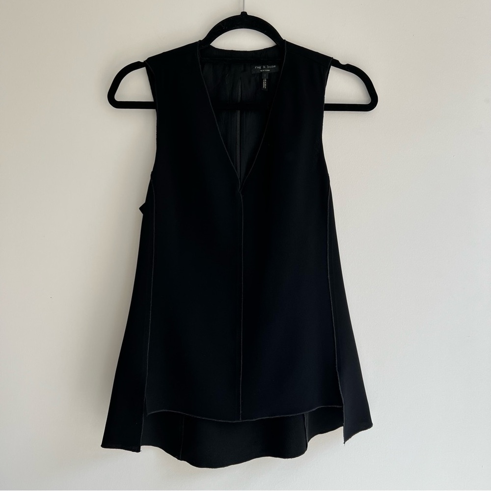 Rag & Bone Black V-Neck Blouse